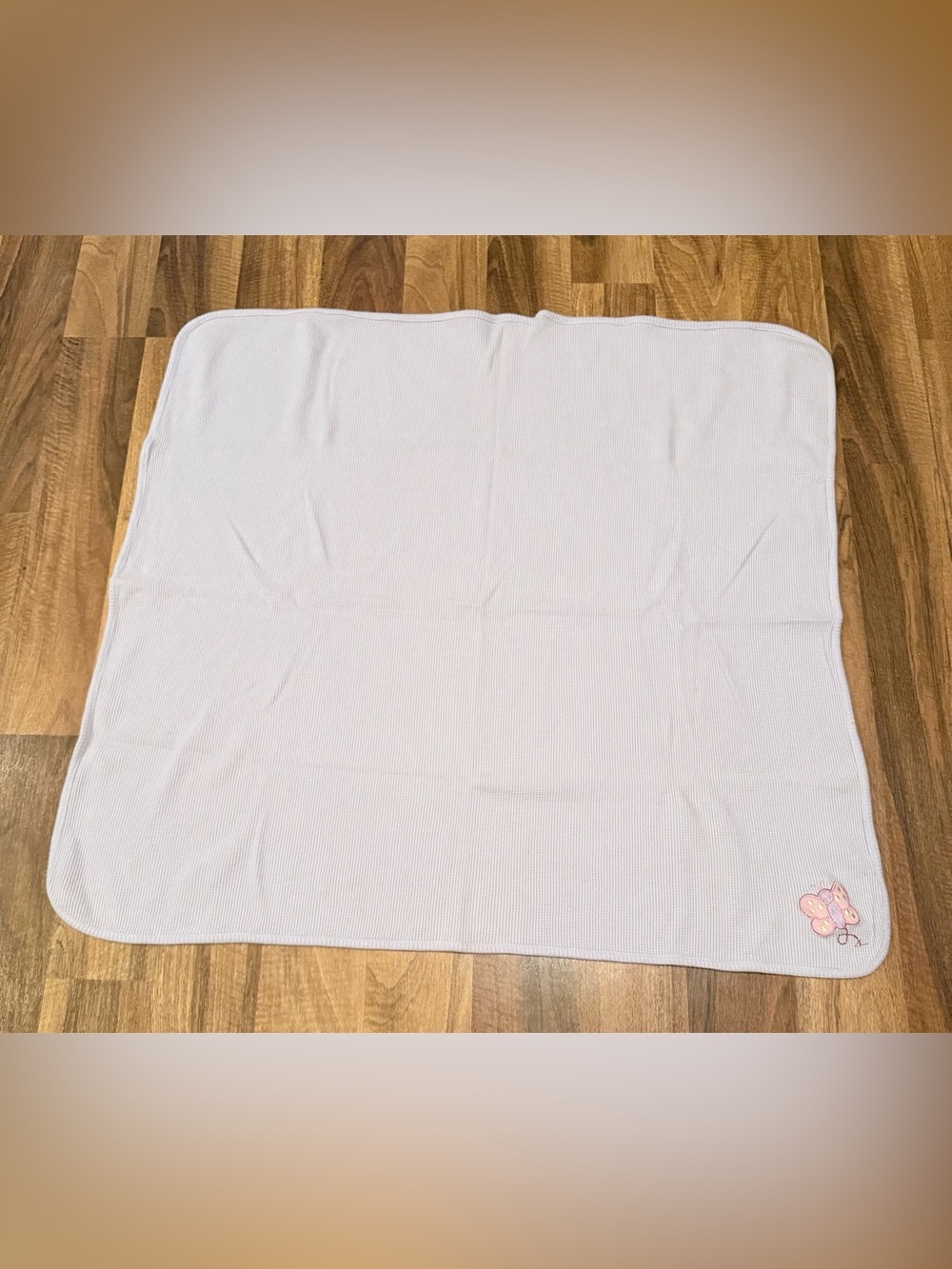 Baby Connection Pastel Purple Waffle Knit Butterfly Baby Blanket Lovey 34x39